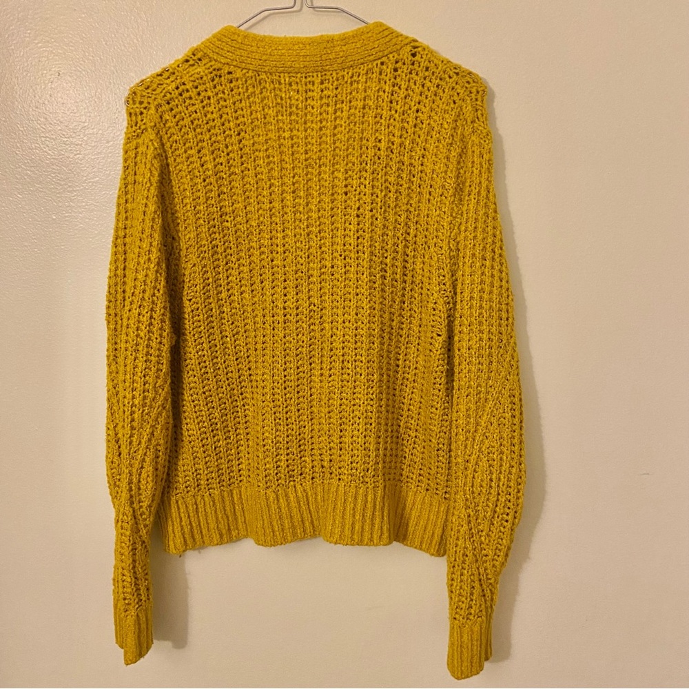 SALE Elizabeth and James Mustard Yellow Knit Sweater Small - Picture 6 of 6